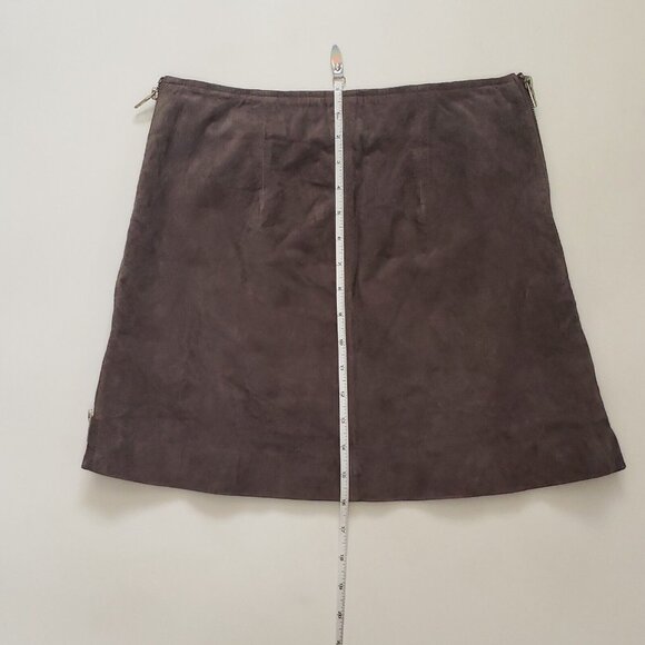 BlankNYC Suede Leather Skirt Women's Size 27 Shadow Grey Side Zip Biker Citycore - Picture 8 of 16